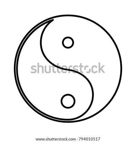 Yin yang symbol - vector icon without  fill