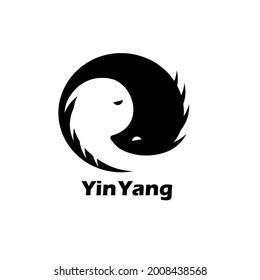 Yin Yang symbol vector icon.Flat illustration.