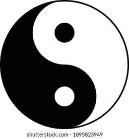 Yin and yang symbol, vector illustration