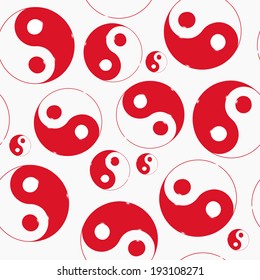 Yin yang symbol. Vector illustration. seamless pattern