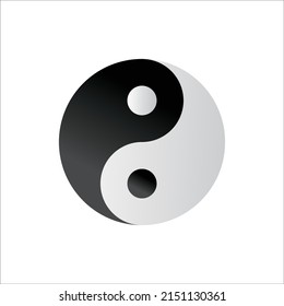 yin yang symbol vector illustration. black and white sign and symbol.