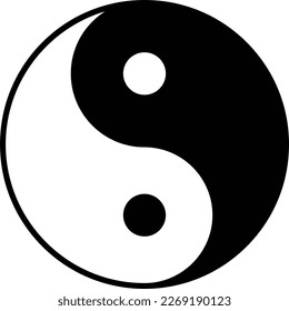 Yin Yang symbol vector illustration.