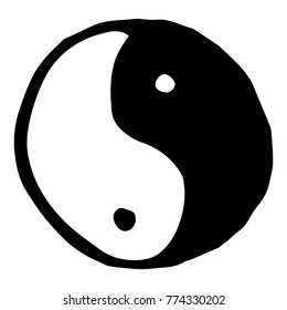 Yin Yang symbol. Vector illustration of yin and yang. Hand drawn yin yang symbol.