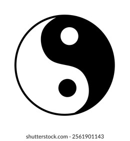 yin yang symbol vector on white background