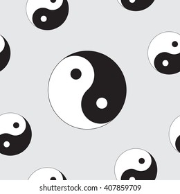 Yin Yang symbol. Vector. Seamless.