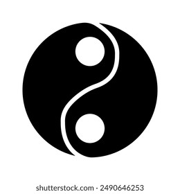 Símbolo Yin Yang - Vector Signo de color editable