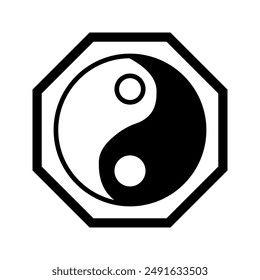 Símbolo Yin Yang - Vector Signo de color editable