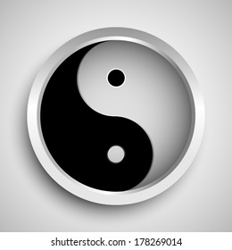 Yin and yang symbol - vector - stock vector