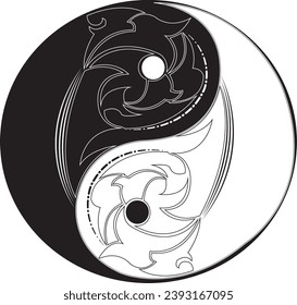 yin yang symbol with white background

