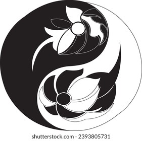 yin yang symbol with white background
