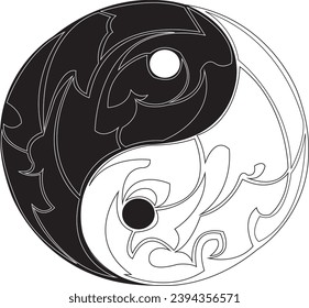 yin yang symbol with white background
