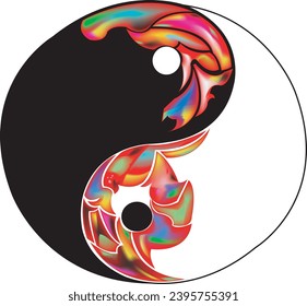 yin yang symbol with white background
