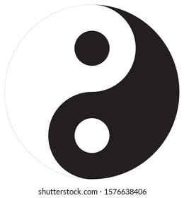 Yin Yang symbol white and black on white background. EPS.file