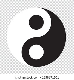 Yin Yang symbol white and black on trasparent background. EPS.file