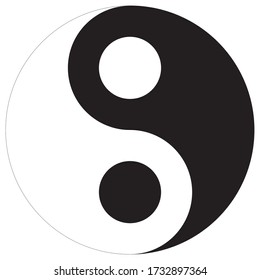 Yin Yang symbol white and black isolated on white background. EPS.file