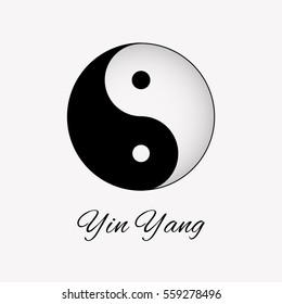 Yin Yang symbol. Yoga,meditation,reiki and buddhism  icon. Isolated vector illustration