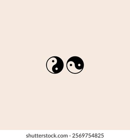 Yin and yang symbolic icon flat vector design.