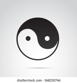 Yin and yang symbolic icon. Vector art.