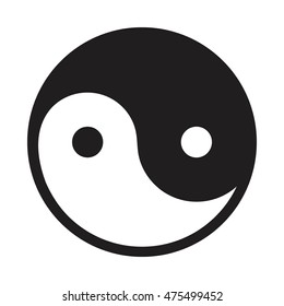 Yin and yang symbolic icon. Vector art.