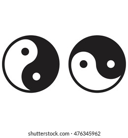 Yin and yang symbolic icon. Vector art.