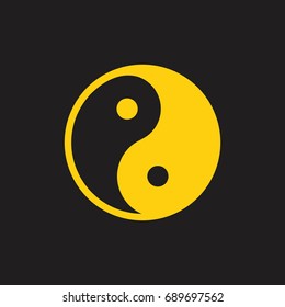 Yin and yang symbolic icon. Vector art.