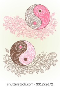Yin yang symbols as an allegory of opposites and philosophy of life