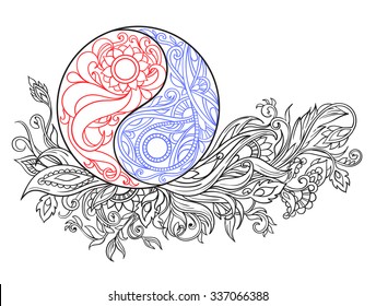 Yin yang symbols as an allegory of opposites and philosophy of life