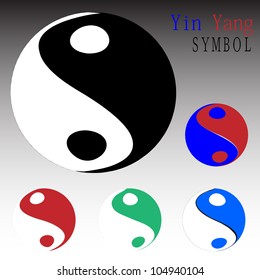 Yin yang symbols set