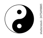 Yin Yang Taoism Chinese Religion Symbol Isolated Vector Illustration