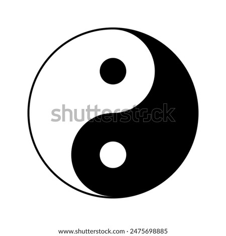 Yin Yang Taoism Chinese Religion Symbol Isolated Vector Illustration