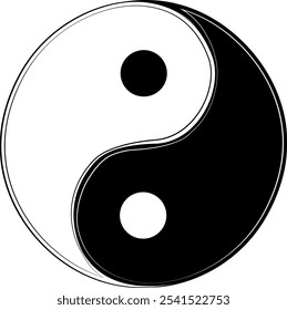 Yin y Yang. Símbolo taoísta. Blanco y negro. Dos fuerzas opuestas pero complementarias. Armonía y equilibrio en la vida.