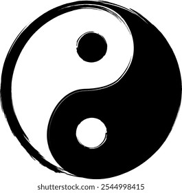 Yin y Yang. Símbolo taoísta. Blanco y negro. Dos fuerzas opuestas pero complementarias. Armonía y equilibrio en la vida.