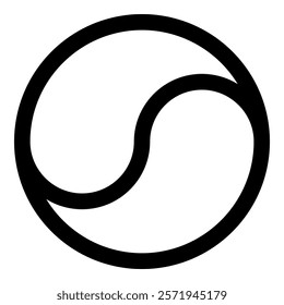 Yin Yang Taoism symbol harmony equilibrium concept icon black color vector illustration image flat style