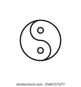 Yin Yang thin line vector icon