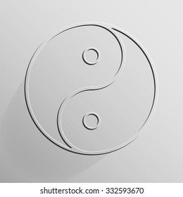 Yin Yang transparent on light grey background