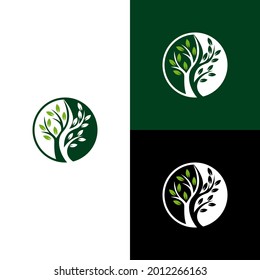 yin yang tree logo design
