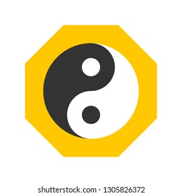 Yin and yang vector, Chinese lunar new year flat design icon