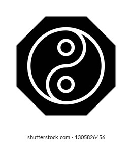 Yin and yang vector, Chinese lunar new year solid design icon