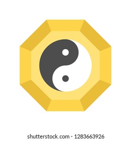 Yin and yang vector, Chinese New Year related flat design icon