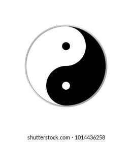 Yin Yang vector eps10. yin and yang symbol of buddhism black and white sign.