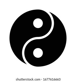 yin yang vector glyph flat icon 