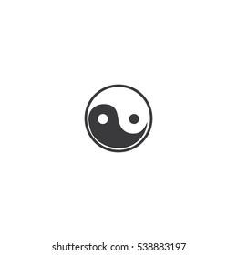 Yin Yang Vector Icon.