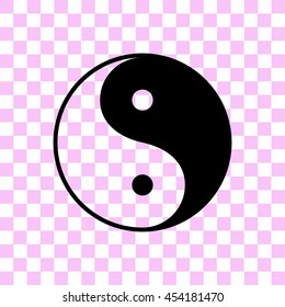 Yin yang vector icon - black illustration