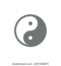 Yin and yang vector icon. Buddhism and balance, meditation symbol.