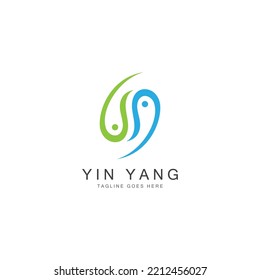 plantilla de ilustración de icono de vector yin yang
