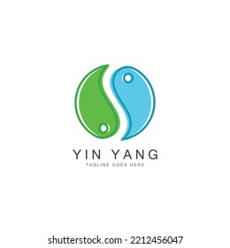 yin yang vector icon design illustration template