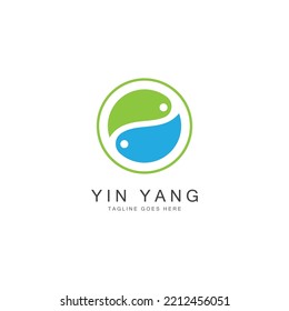 yin yang vector icon design illustration template