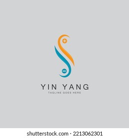 yin yang vector icon design illustration template