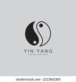 yin yang vector icon design illustration template