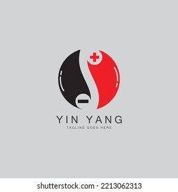 yin yang vector icon design illustration template